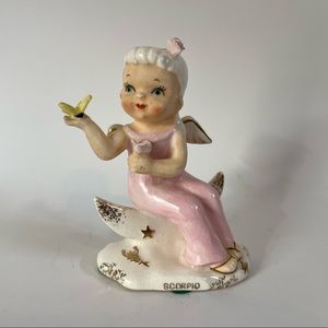 •Vintage Kelvin Angel Zodiac Scorpio Figurine•